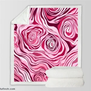 Pink Rose Marble Texture Sherpa Fleece Blanket