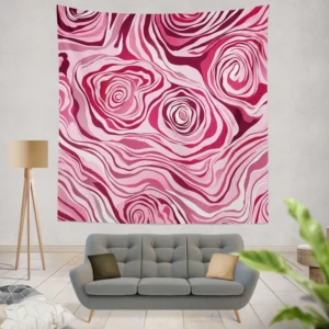 Pink Rose Marble Texture Wall Tapestry