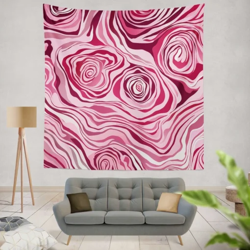 Pink Rose Marble Texture Wall Tapestry