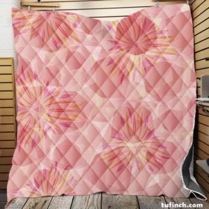 Pink Sakura Floral Pattern Quilt Blanket