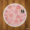 Pink Sakura Floral Pattern Round Beach Towel