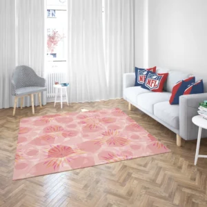 Pink Sakura Floral Pattern Rug 2