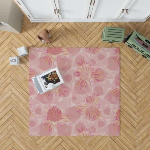 Pink Sakura Floral Pattern Rug