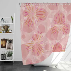 Pink Sakura Floral Pattern Shower Curtain