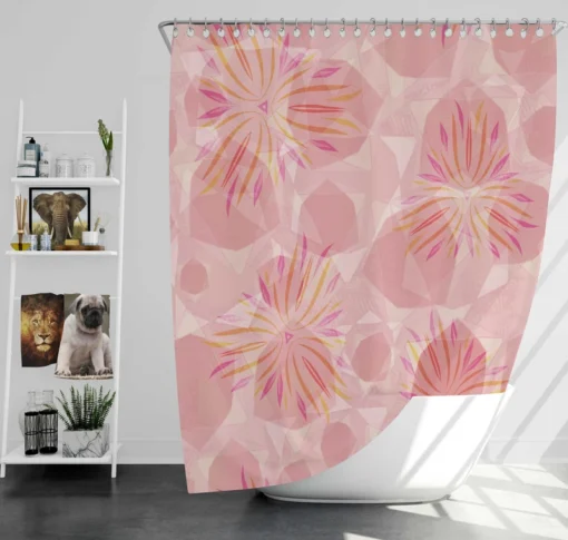 Pink Sakura Floral Pattern Shower Curtain