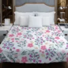 Pink Spring Flowers Pattern Duvet Cover