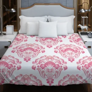 Pink Toile Damask Design Duvet Cover