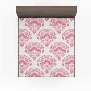 Pink Toile Damask Design Fitted Sheet