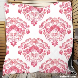 Pink Toile Damask Design Quilt Blanket