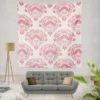 Pink Toile Damask Design Wall Tapestry