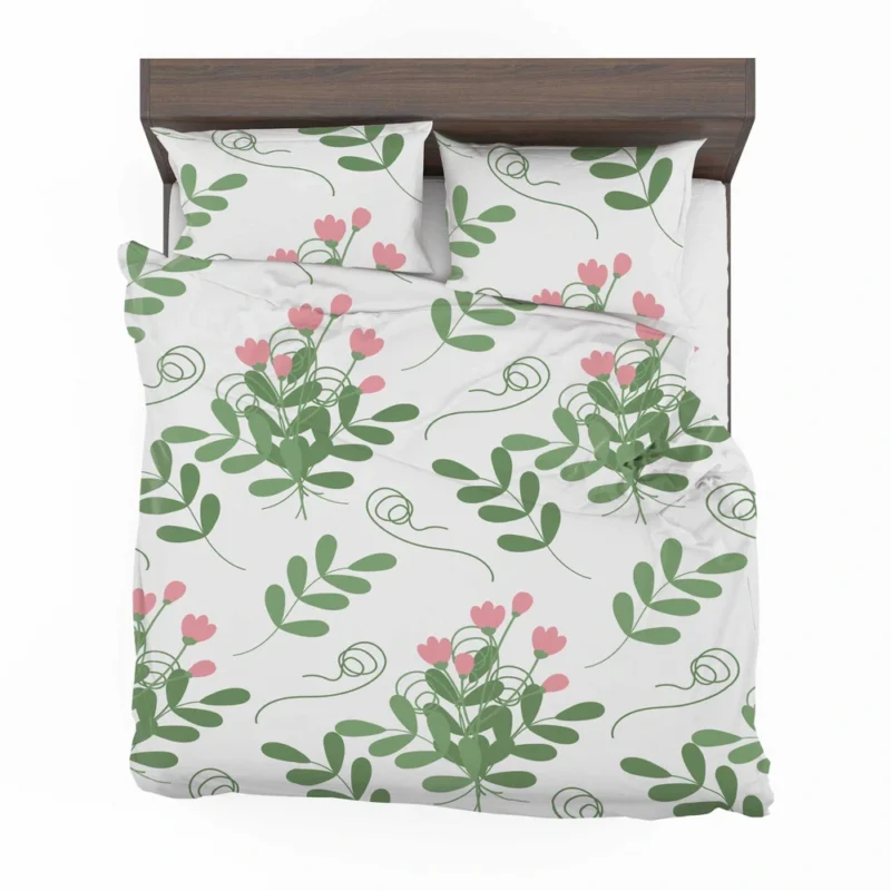 Pink Twig Floral Pattern Bedding Set 2