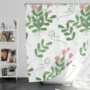 Pink Twig Floral Pattern Shower Curtain