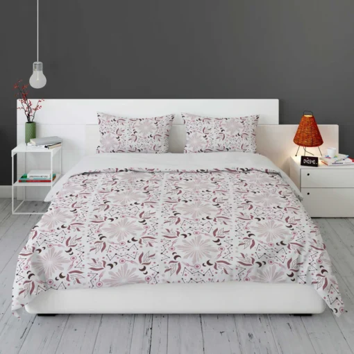 Pink Vintage Floral Pattern Bedding Set 1