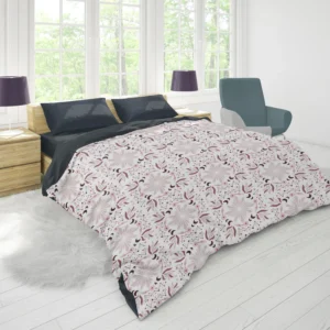 Pink Vintage Floral Pattern Duvet Cover 1