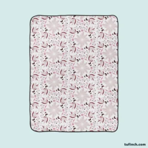 Pink Vintage Floral Pattern Fleece Blanket 1