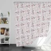 Pink Vintage Floral Pattern Shower Curtain