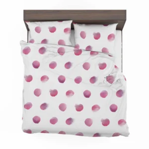 Pink Water colored Polka Dots Bedding Set 2