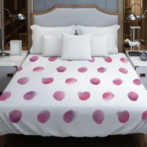 Pink Water colored Polka Dots Duvet Cover