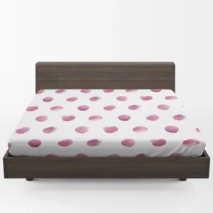 Pink Water colored Polka Dots Fitted Sheet 1