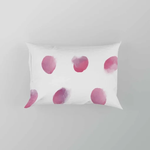 Pink Water colored Polka Dots Pillow Case