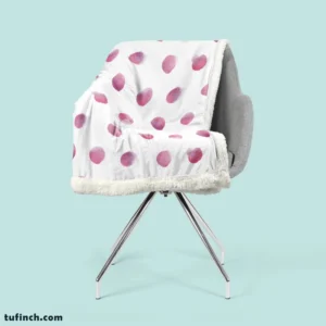 Pink Water colored Polka Dots Sherpa Fleece Blanket 2