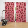 Pink Watercolor Leopard Print Curtain