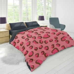 Pink Watercolor Leopard Print Duvet Cover 1