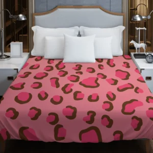 Pink Watercolor Leopard Print Duvet Cover