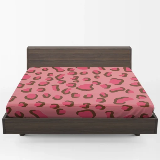 Pink Watercolor Leopard Print Fitted Sheet 1