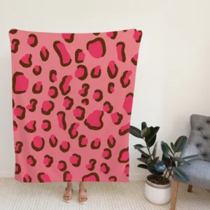 Pink Watercolor Leopard Print Fleece Blanket