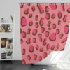 Pink Watercolor Leopard Print Shower Curtain