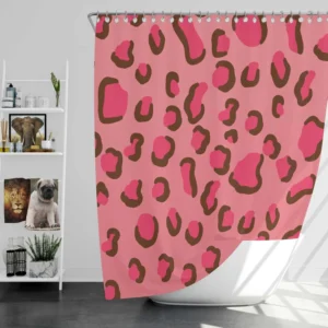 Pink Watercolor Leopard Print Shower Curtain