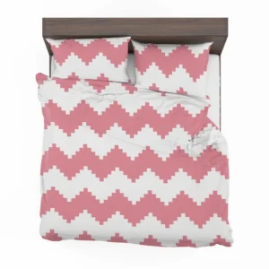 Pink White Aztec Chevron Bedding Set 2