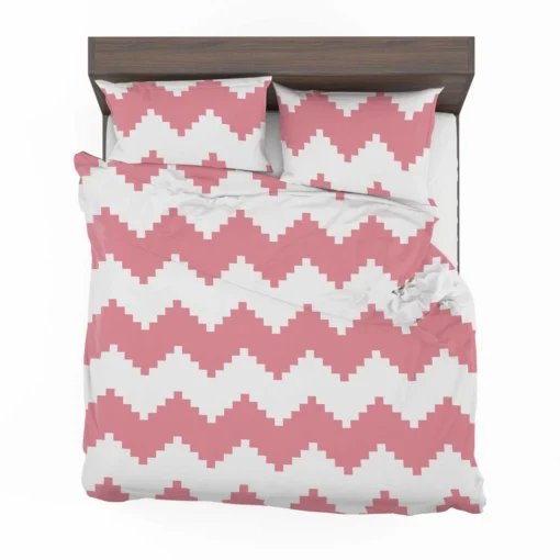 Pink White Aztec Chevron Bedding Set 2