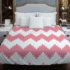 Pink White Aztec Chevron Duvet Cover