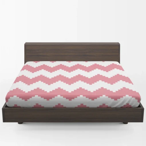 Pink White Aztec Chevron Fitted Sheet 1