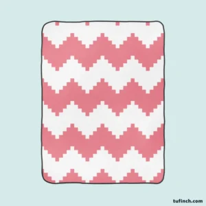 Pink White Aztec Chevron Fleece Blanket 1