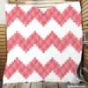 Pink White Aztec Chevron Quilt Blanket