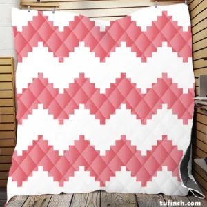 Pink White Aztec Chevron Quilt Blanket