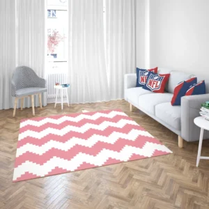 Pink White Aztec Chevron Rug 2