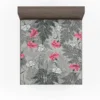 Pink White Carnation Toile Fitted Sheet