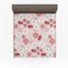 Pink White Maroon Flower Pattern Fitted Sheet