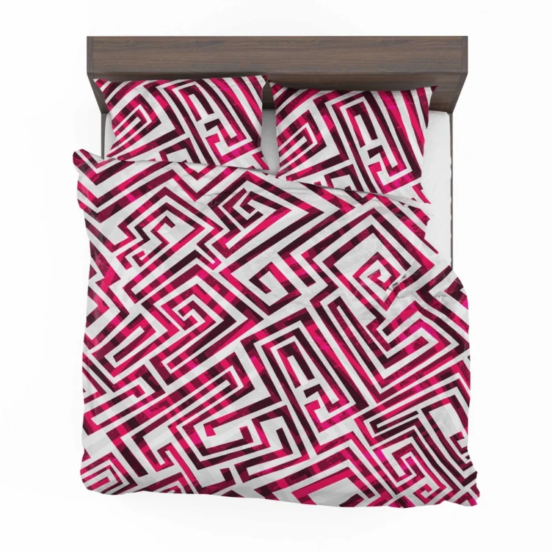 Pink White Maze Bedding Set 2