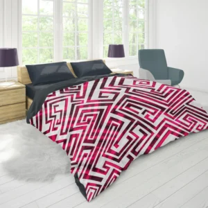 Pink White Maze Duvet Cover 1