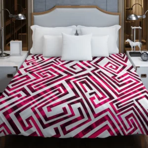 Pink White Maze Duvet Cover