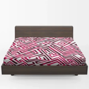 Pink White Maze Fitted Sheet 1