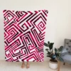 Pink White Maze Fleece Blanket