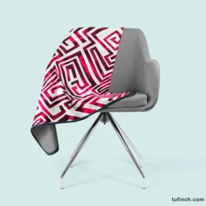 Pink White Maze Fleece Blanket 2