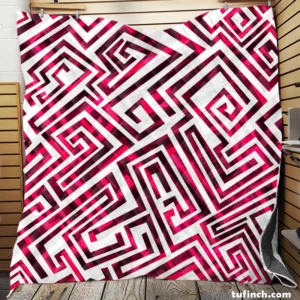 Pink White Maze Quilt Blanket