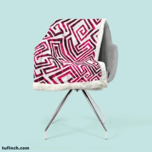 Pink White Maze Sherpa Fleece Blanket 2